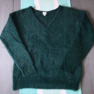 A New Day, Green, Soft & Fuzzy, Long Sleeve, V Neckline Sweater